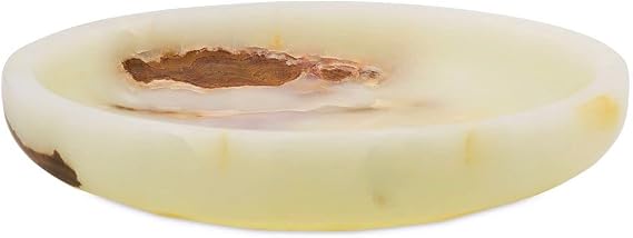 Decorative White Onyx Stone Bowl, White Marble Bowl - Large, 14 Inch