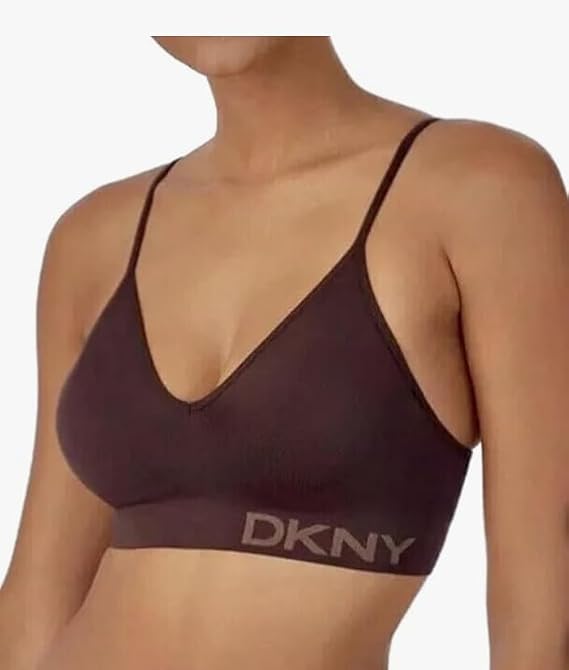 DKNY Women's Adjustable Seamless Bra, Soft Stretch Fabric, 2-Pack (US, Alpha, Large, Regular, Regular, Java/Pearl Pink)