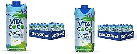 Vita Coco Original Coconut Water Multipack 500 ml x 12 & 12x330 ml Bundle, Packed With Electrolytes, Gluten Free, Full of Vitamin C and Potassium