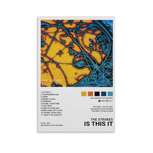 JIANGHA The Strokes Is This It Canvas Poster Wall Decorative Art Painting Living Room Bedroom Decoration Gift Unframe-style12x18inch30x45cm
