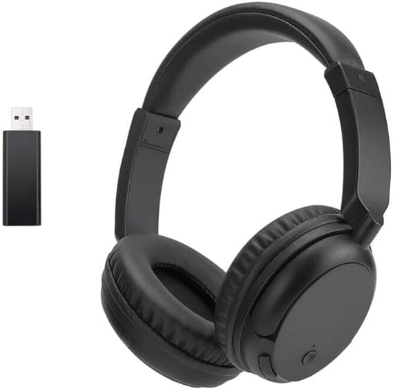 Wireless Bluetooth TV Headset, Deep Bass Bluetooth Headphones Over Ear for Adults and Seniors, HiFi Stereo Lightweight Headphones for Home Office TV, PC, Cellphone (Black)