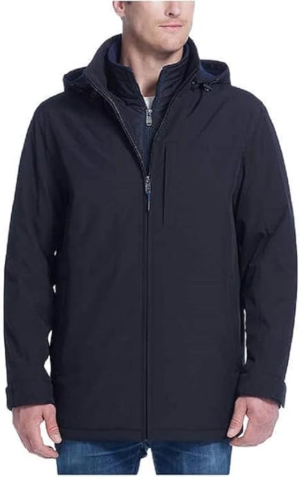 Weatherproof Vintage Men's Winter Coat, Double Layer Bonded Shell, Quilted Interior Bib, Full Zip