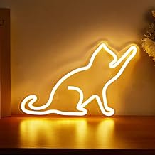 Cat LED Neon Sign Neon Light USB Powered Night Light, 3D Wall Art Decor Neon Signs For Bedroom Living Room Decor lamp Holiday Gift for Children Kids Girls (Warm White)