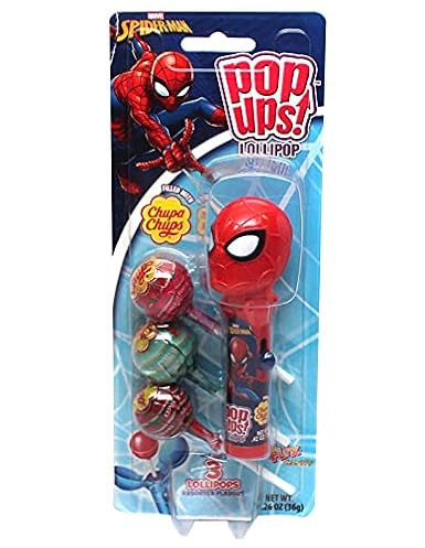 Marvel Pop Ups Lollipop Case Holder Spiderman with Chupa Chups Lollipops