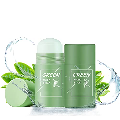 Green Mask Stick, Green Tee Purifying Clay Stick Mask - Face Moisturizes Oil Control 2PCS