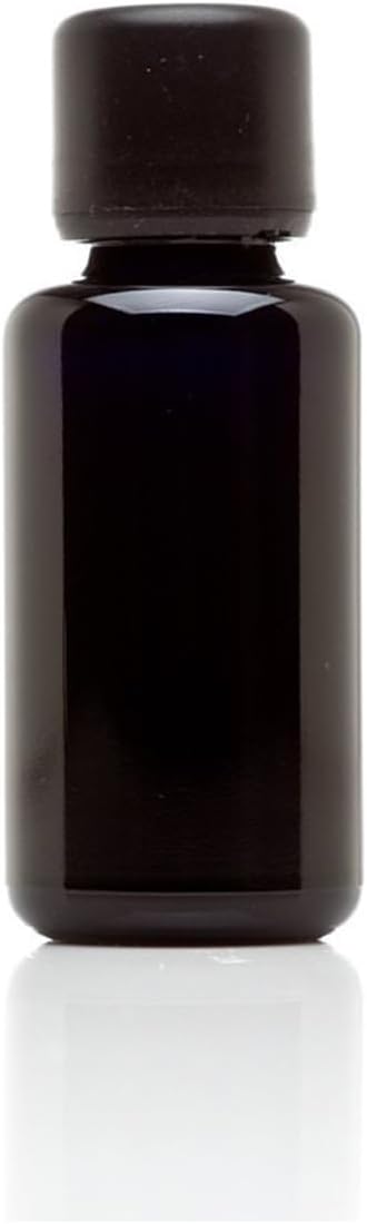 Infinity Jars Black Ultraviolet Glass Easy-Pour Screw-Top Bottle 30 ML(1 fl OZ) Airtight Refillable Container with Neck Finish for Oil, Coffee, Spices, Perfumes - Black glass storage Miron jars