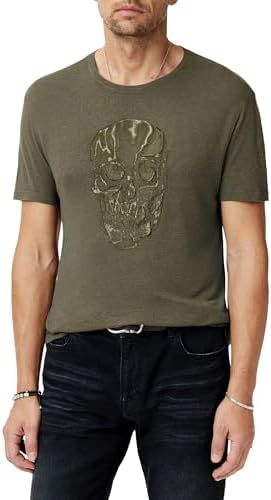 John Varvatos Mens Chain Skull Tee