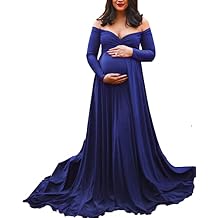 Maternity Dress for Photography Off Shoulders Half Circle Pregnancy Gown Maxi Dress for Baby Shower Photo Props Dress