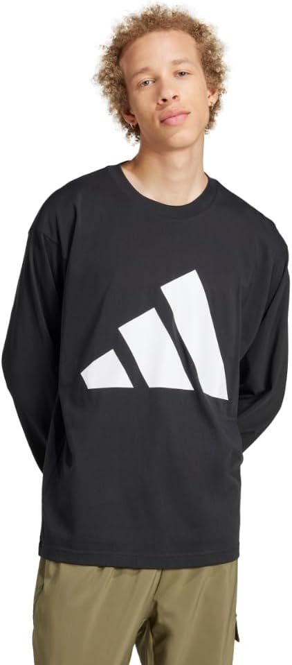 adidas Men's Essentials Big Logo Single Jersey Long Sleeve T-Shirt