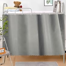 zhidiloveyou Blackout Bottom Bunk Bed Curtains Thickened Privacy Dorm Canopy Loft Bed Curtain, 1 Panel Grey