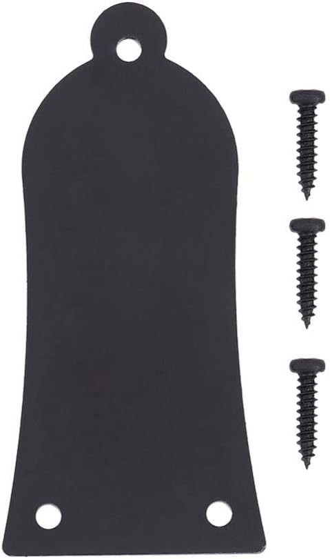 Truss Rod Cover, 3 Holes Iron Electric Guitar Truss Rod Cover Plate with Screws (Black) Truss Rod Cover