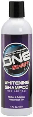 Best Shot One Shot Whitening Shampoo, Coat and Skincare Product for Dog, Cat, and Horse, Brightens Any Color Coat, Removes Stains, 16 Oz