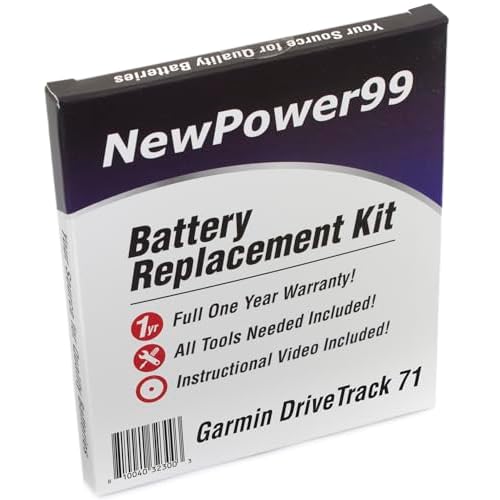 Battery Replacement Kit with Battery, Video Instructions and Tools for Garmin DriveTrack 71