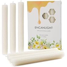 6 Pack Honeycomb Candles 8 Inch,Hand-Rolled Pure Beewaxs Candlestisks,5 Hours Long Burn Dripless,Smokeless and Dripless for Home Decor Party Wedding