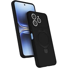 Coverzone Tecno Spark 40 ile uyumlu Kılıf MagSafe ile uyumlu Z-Samara Kapak Wireless Şarj Özellikli Stand Olabilen Tecno Spark 40 kilif Siyah