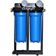 Clear2o CDC200 Dual Canister Water Filtration System - Superior Filtration - Mountable & Built in Stand - Water Purification System - Built to Last Quality