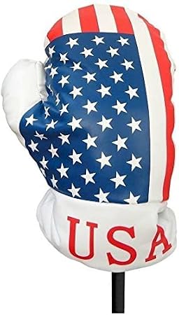USA Boxing Glove Golf Head Cover - Fits 460cc Driver - Patriotic Red White & Blue American Flag Golf Club Headcover