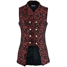 Darkrock Mens Victorian Suit Vest Steampunk Gothic Waistcoat Brocade