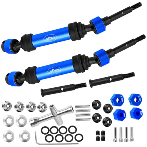 Steel #45 Rear Drive Shaft CVD Upgrades Part for ECX 110 2WD Ruckus,Axe,Brutus,Circuit,AMP MT,AMP DB,AMP Crush,K&N Torment,Front Axles Driveshaft with Hex,Navy Blue
