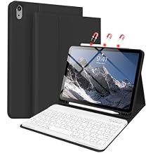 Case for iPad Air 11-inch M4/M3/M2 (2026/2025/2024), with Pencil Holder for iPad Air 7th 6th 11"/Air 5th 4th Gen 10.9 inch Case with Backlit Detachable Bluetooth Keyboard, Cream White