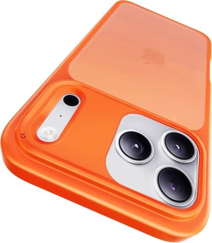 CASEKOO for iPhone 17 Pro Case, with Bright Orange Edge and Translucent Matte Back, Slim Cover Women Men for iPhone 17 Pro Phone Case 6.3 inch, Bright Orange