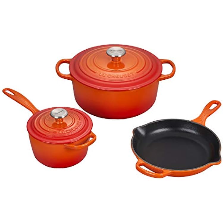 Le Creuset Enameled Cast Iron Signature Cookware Set, 5 pc, Flame