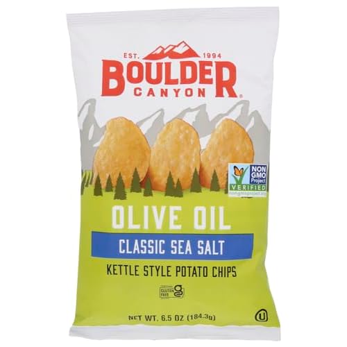 Boulder Canyon Natural Foods Kettle Cooked Potato Chips Olive Oil -- 5 oz - 2 pc