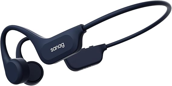 Sanag B60S Bone Conduction Sports Headphones,IPX8 Waterproof Swimming Bluetooth 5.3 Earphones,64GB MP3 Player,Open Ear Wireless Headset with Mic & App,for Running,Cycling,Workout (Blue)
