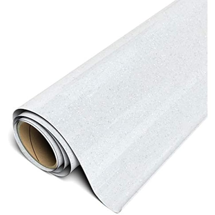 Siser Glitter HTV 12x3ft Roll White Iron on Heat Transfer Vinyl