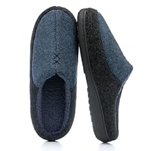 GOEWY Mens Two-Tone House Slippers with Memory Foam Cozy Warm Slip On House Shoes for Indoor Outdoor Gifts for Men Him Dad