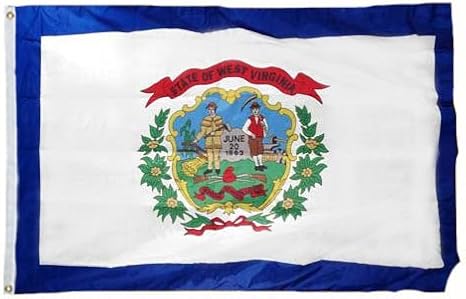 Valley Forge West Virginia 3 X 5 Ft Spun Heavy Duty 2-Ply Polyester Flag | Made in the USA with Header and 2 Brass Grommets, Suitable for Windy Areas