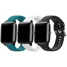 Compatible with Veryfitpro ID205L/ID205/ID205U/ID205S/ID205G/SW020/SW021 Smart Watch Bands Soft Silicone Waterproof Adjustable Replacement Bands for Willful Yamay Letscom Letsfit (Green+Black+White, Large)