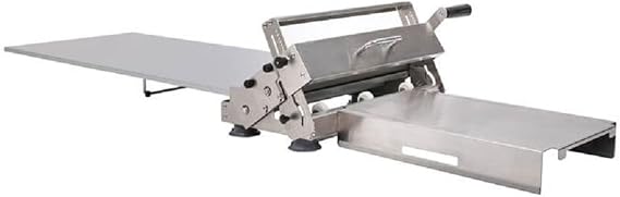 dough sheeter 304stainless steel Pastry Board and Fondant Roller, Aluminium sheeter board,1-25mm+2mm mionor Adjustable Thickness, Manual Operation, For Goat Bread, (15"aluminum board)