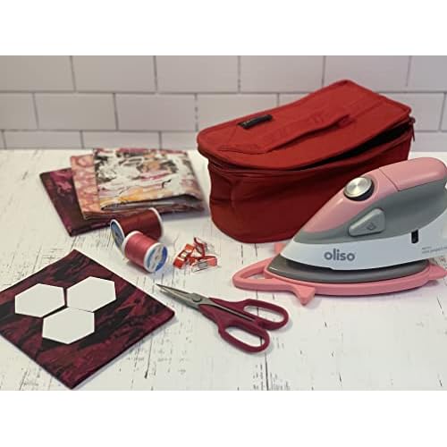 Yazzii Iron Storage Case - Iron Protective Cover - Travel Iron Holder with Handle & Zipper Closure - Iron Carrying Storage Bag - Dustproof & Easy to Carry Red