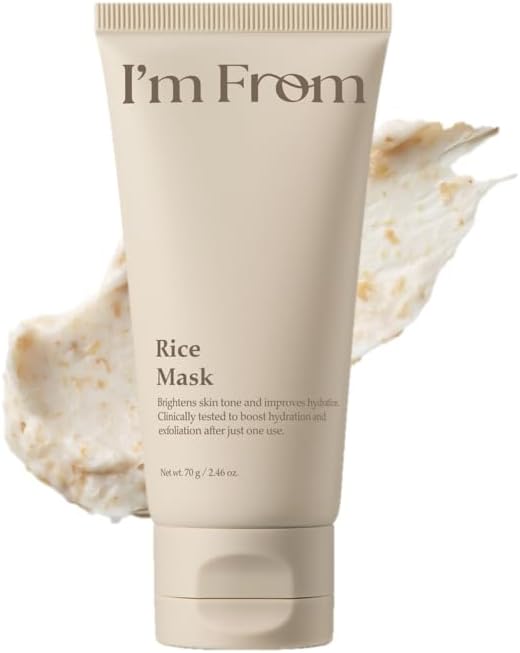 I'm From Rice Mask, Soft Exfoliating Wash-Off Rice Mask, Glass&Dewy, Hydration, Korean Skin Care 2.37fl.oz