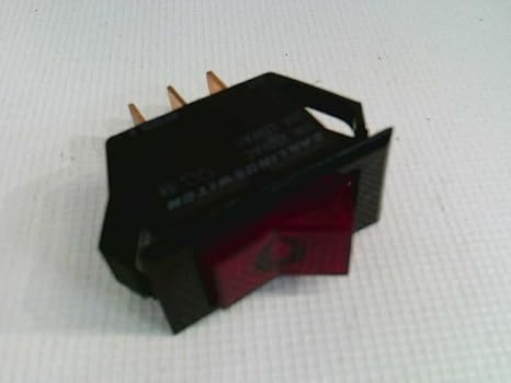 Carling Technologies Lighted Rocker Switch | SPST ON-Off 10A/250VAC 15A/125VAC | Red Actuator 125V Neon Lamp