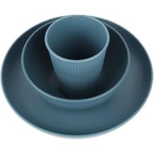 LoeJan Dinnerware Sets - Unbreakable Reusable Dinnerware Set - Kitchen Cups Plates and Bowls Sets