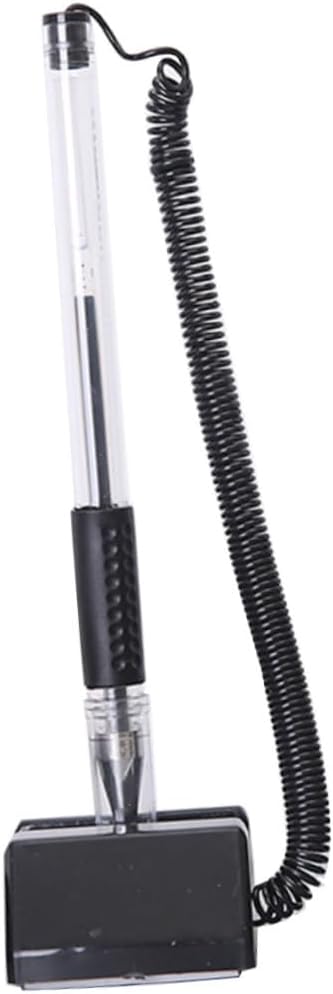 ARTIBETTER 3 Pcs 0.7mm Gel Ink Ballpoint Desk Pen with Stand Black Plastic