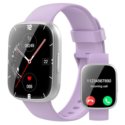 Smart Watch for Men WomenAnswerMake Calls, 1.95 HD Touch Screen Fitness Watch with Sleep Heart Rate Monitor, 110 Sports Modes, IP68 Waterproof Activity Trackers Compatible with Android iOS,Purple