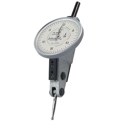 TESA Brown & Sharpe 74.111372 Interapid 312 Dial Test Indicator, White Dial, Horizontal Type, M1.7 x 4 Thread, 0-4-0 Reading, 1.5" Dial Dia, 0"-0.016" Range, 0.0001" Gradu, +/-0.000.157" Accu