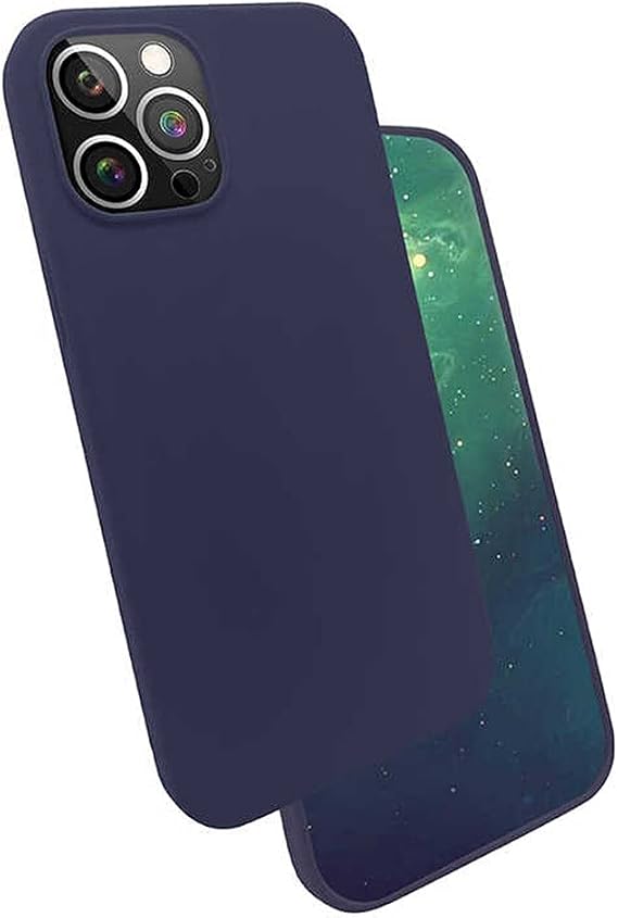 Zore Apple İle Uyumlu iPhone 12 Pro Max Kılıf Silk Silikon, Lacivert