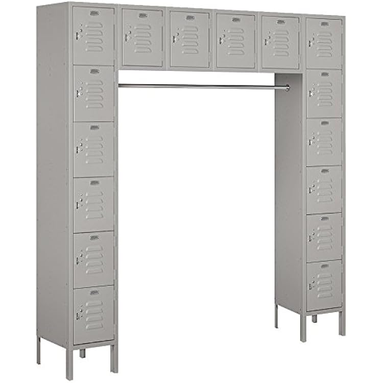 Salsbury Industries 66016GY-U Six Tier Box Style Bridge 16 Box 18-Inch Deep Unassembled Standard Metal Locker, Gray