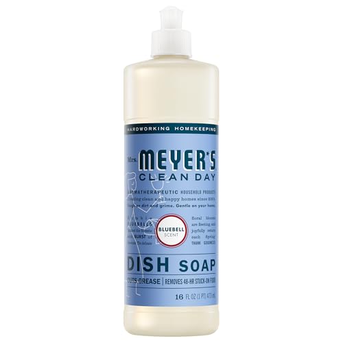 MRS. MEYERS CLEAN DAY Liquid Dish Soap, Bluebell Scent, 16 Fl Oz Bottle