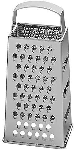 SHOPEE Branded Steel 5 in 1 Grater and Slicer with 4 Sides for Cheese, Vegetables, Ginger, Garlic (Silver)