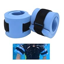 Foam Swim Aquatic Cuffs Equipment, 2 Pcs Water Aerobics Float Ring with Detachable Hook and Loop Fastener Fitness Workout Set for Swimming Fitness Training Pool Exercise