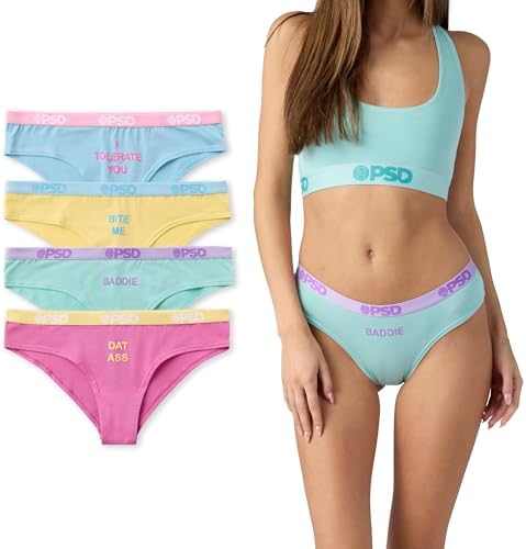 PSD Underwear Womens Cheeky - Soft Modal Cheeky Underwear for Women in Packs and Singles, Cheeky Coverage Underwear