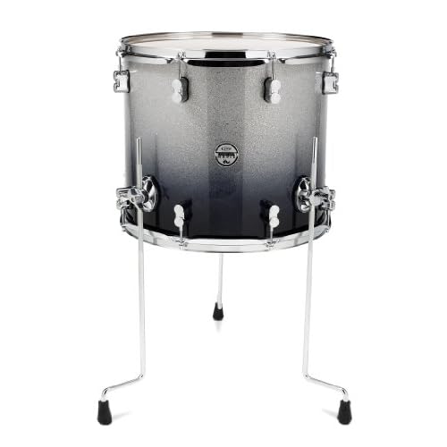 Pacific Drums PDCM1618TTSB 16 x 18 Inches Floor Tom with Chrome Hardware - Silver to Black Fade
