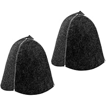 Banya Hat - Sauna Hat for Women Protect Head and Hair - Wool Sauna Hat for Men Heat-Resistant Cloth, Pack of 2 Grey