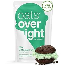 Oats Overnight Mint Chocolate Chip - Overnight Oats with 20g Protein, High Fiber Breakfast Protein Shake - Gluten Free Oatmeal, Non GMO High Protein Oatmeal (2.7 oz per meal) (8 Pack)
