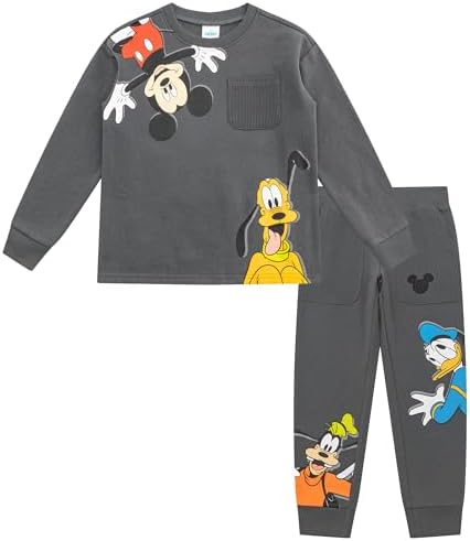 Disney Mickey Mouse Boys Fleece Sweatshirt and Pants Set for Toddler to Big Kids